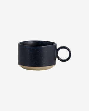 GRAINY tea cup w. handle - dark blue