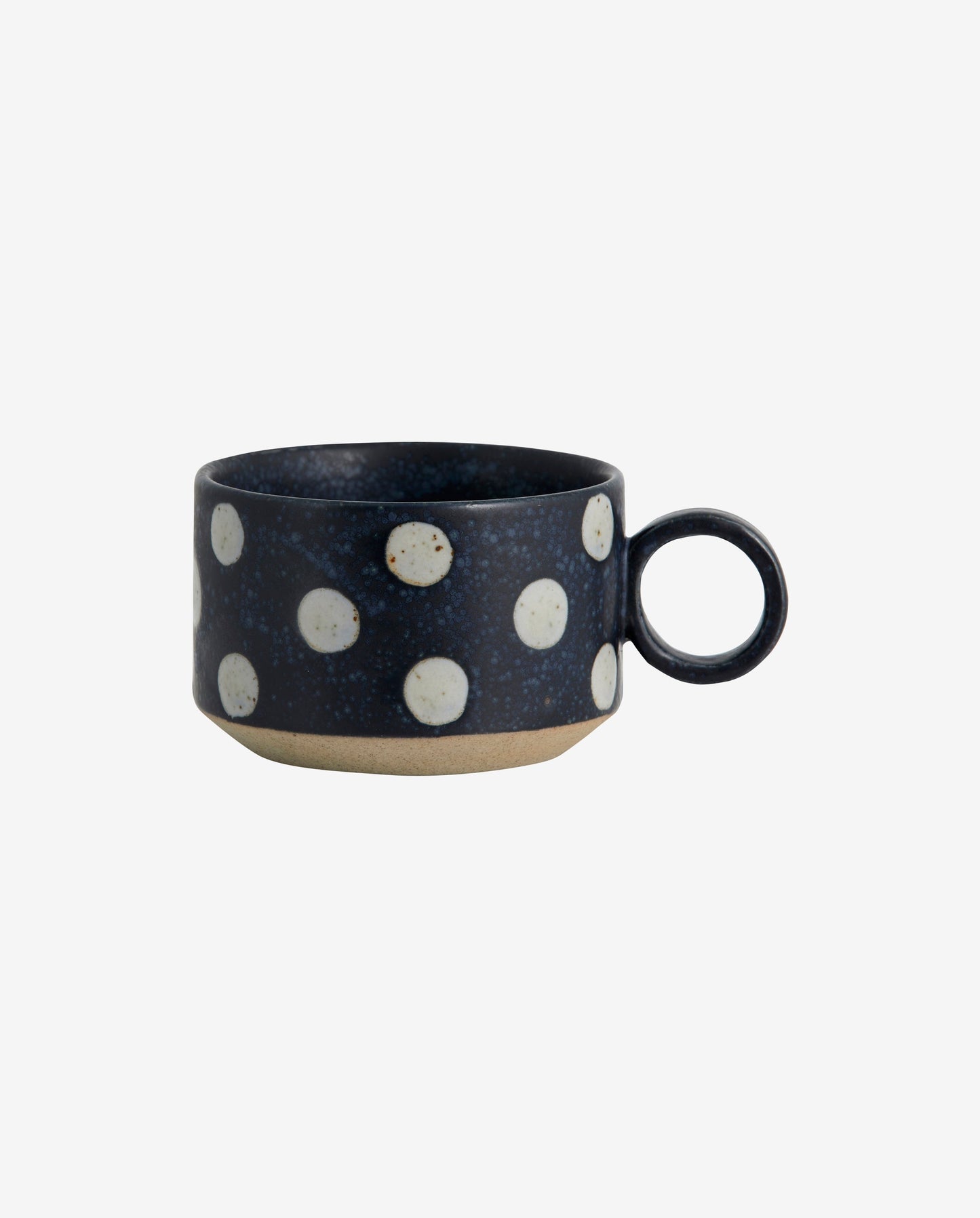 GRAINY tea cup w. handle - dark blue/sand